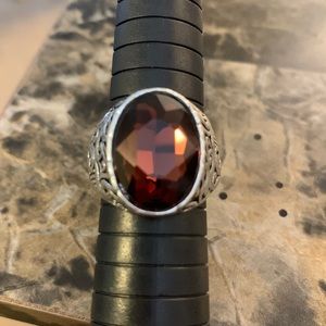 🆑 CZ Imitation ring purple/red bronze sparkly silver ring, fake diamond ring